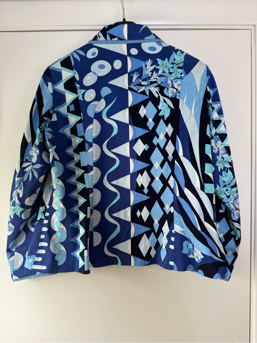 Averardo Bessi Italian Made Art Deco Blazer Jacket Abstract Colorful Blue Black - Picture 7 of 10